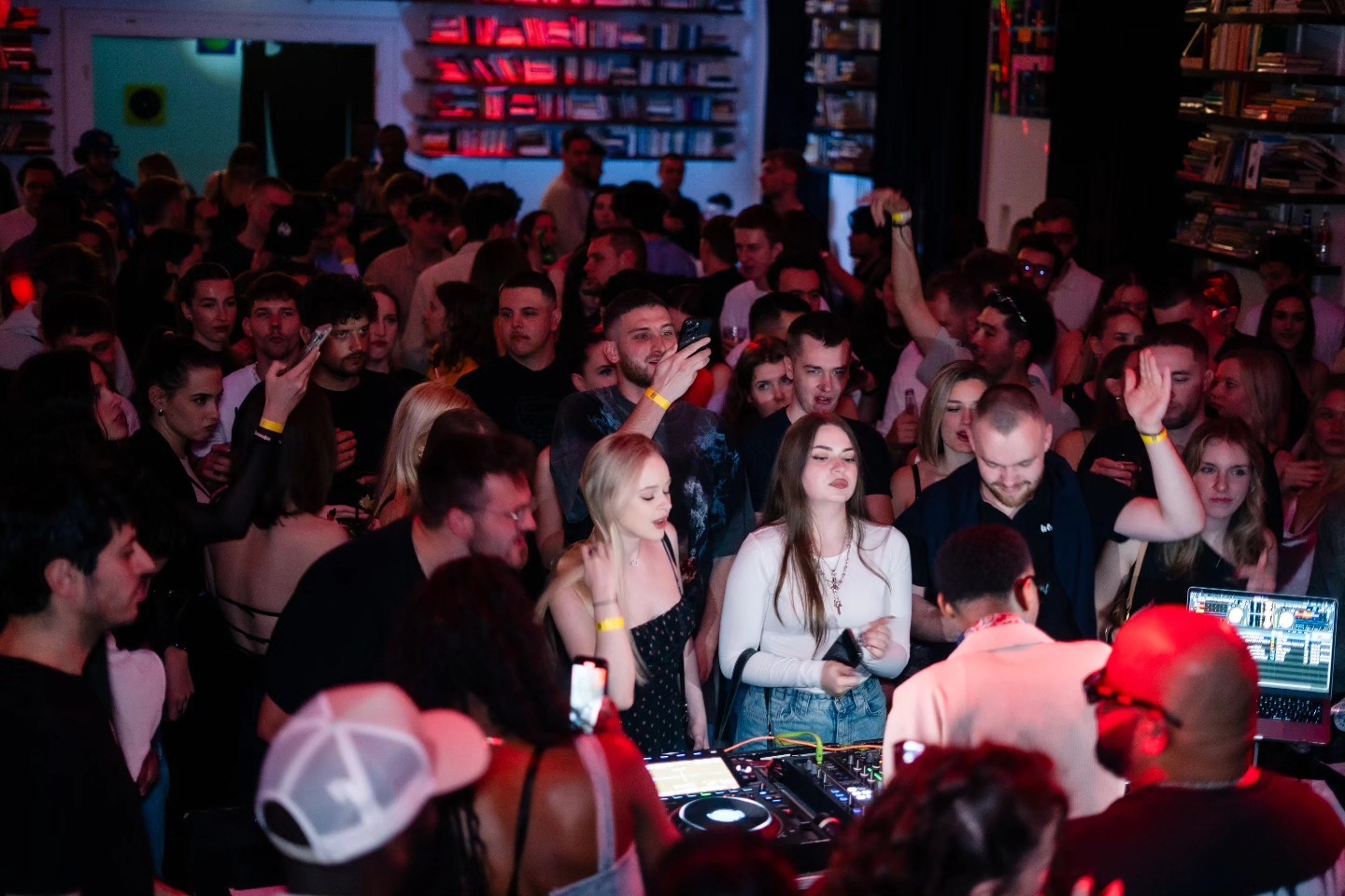 Crowded dance floor at a nightclub